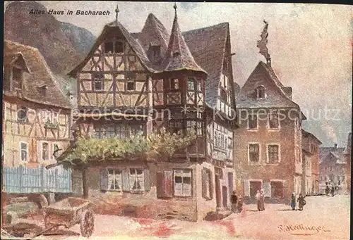 Bacharach Rhein Altes Haus Kuenstlerkarte Kat. Bacharach