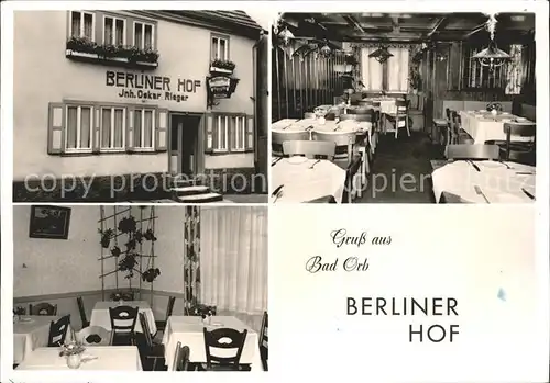 Bad Orb Berliner Hof Hotel Restaurant Kat. Bad Orb