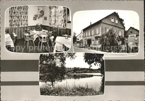 Rheinboellen Gasthaus Gute Quelle Gaststube Teich Kat. Rheinboellen