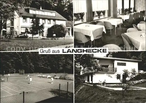 Langhecke Gasthaus Pension Zum Gruenen Wald Tennisplatz Kat. Villmar