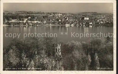 Berg Starnberg Schloss Starnberger See Blick auf Starnberg Kat. Berg