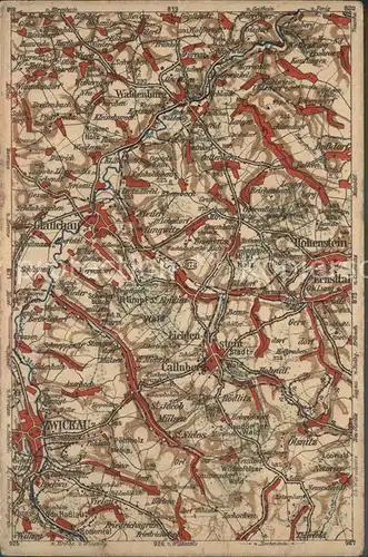 Zwickau Sachsen und Umgebung Landkarte Wona Karte Kat. Zwickau