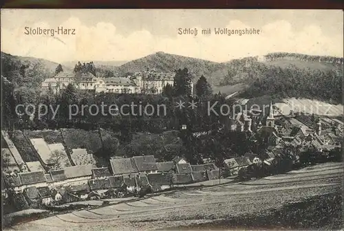 Stolberg Harz Schloss mit Wolfgangshoehe Kat. Stolberg Harz