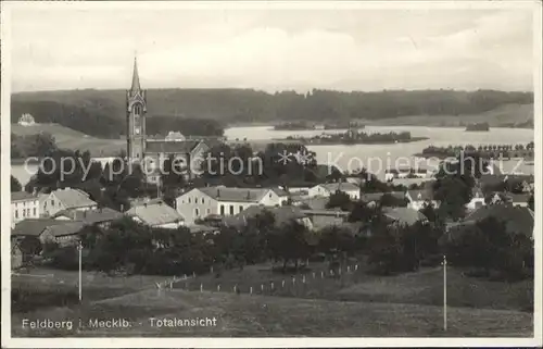 Feldberg Mecklenburg Ortsansicht mit Kirche Kat. Feldberger Seenlandschaft