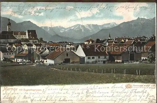 Murnau mit Zugspitzgruppe Wettersteingebirge Kat. Murnau a.Staffelsee