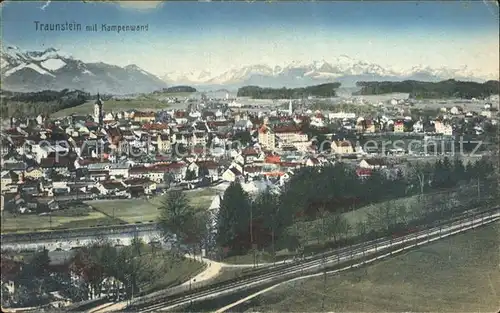 Traunstein Oberbayern mit Kampenwand Kat. Traunstein