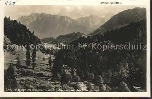 Kaisergebirge Blick vom Gasthof Tatzelwurm Kat. Kufstein