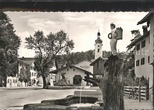 Oberaudorf mit Baeckerbrunnen Kat. Oberaudorf