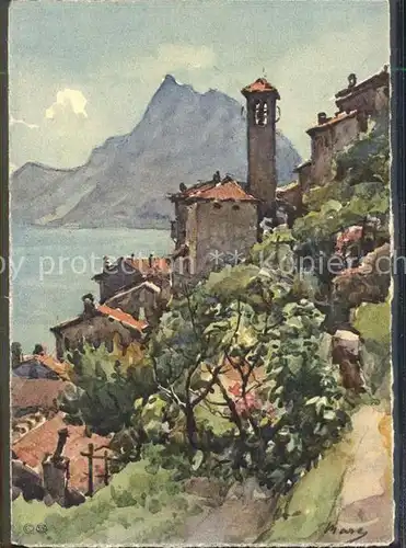 Gandria Lago di Lugano Kuenstlerkarte Kat. Gandria