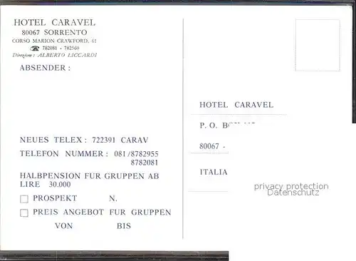 Sorrento Campania Hotel Caravel Kat. Sorrento