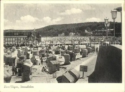 Binz Ruegen Strandleben Seebruecke Kat. Binz