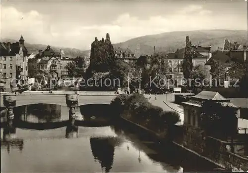 Aue Erzgebirge Blick von Karl Marx Bruecke Kat. Aue