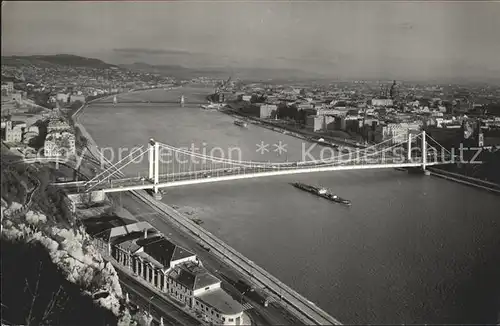 Budapest Fliegeraufnahme Elisabethbruecke Kat. Budapest