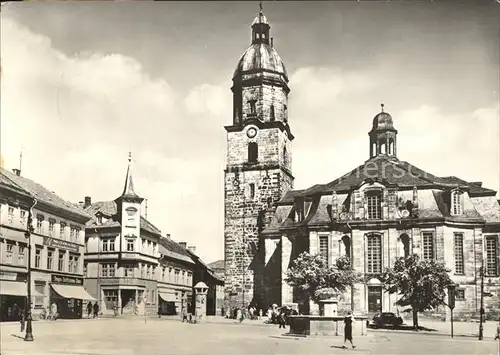 Waltershausen Gotha Marktplatz mit Kirche Kat. Waltershausen