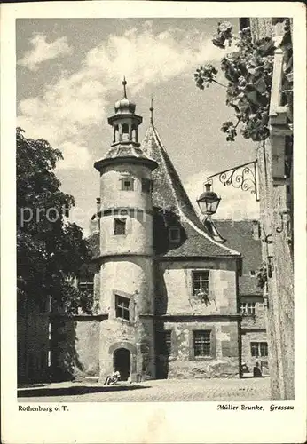 Rothenburg Tauber altes Haus mit Turm Kat. Rothenburg ob der Tauber