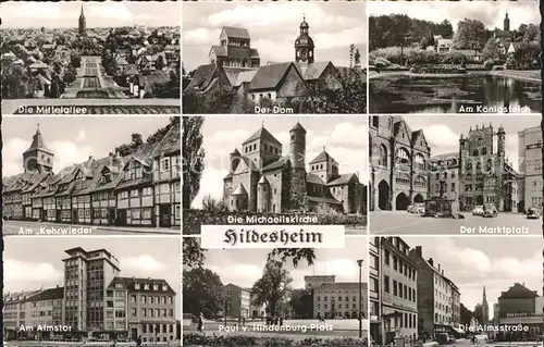 Hildesheim Die Mittelallee Am Kehrwieder Almstor Almstrasse Marktplatz  Kat. Hildesheim