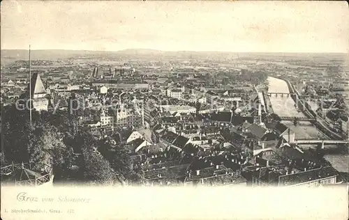 Graz Steiermark Graz vom Schlossberg aus gesehen Kat. Graz