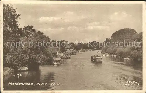 Maidenhead Riverside River Scene Kat. Windsor and Maidenhead