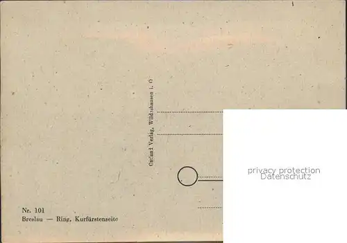 Breslau Niederschlesien Ring Kurfuerstenseite Kat. Wroclaw