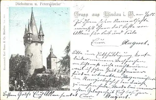 Lindau Bodensee Diebsturm und Peterskirche Kat. Lindau (Bodensee)