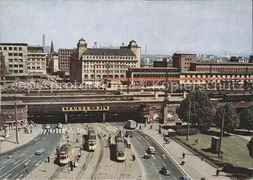 Essen Ruhr Stadtblick Strassenbahnen Tunnel Kat. Essen