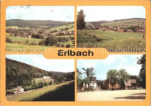 Erlbach Vogtland Ortsblick Teilansicht Landesgemeinde Tal Ernst Thaelmann Platz Kat. Erlbach Vogtland