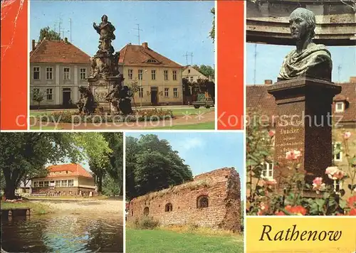 Rathenow Kurfuersten Denkmal Duncker Denkmal Waldschwimmbad Stadtmauer Kat. Rathenow