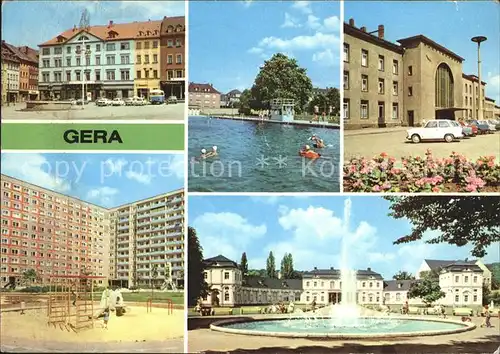 Gera Markt Sommerbad Hauptbahnhof Am Sonnenbrunnen Park Opfer des Faschismus Kat. Gera