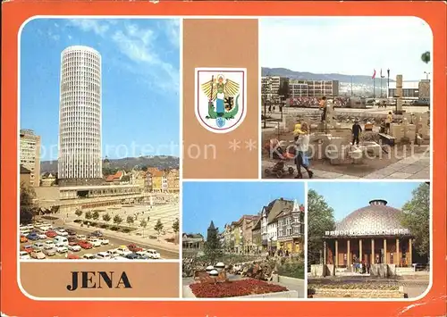 Jena Universitaets Hochhaus des VEB Carl Zeiss Jena Lobeda Platz der Kosmonauten Zeiss Planetarium Kat. Jena