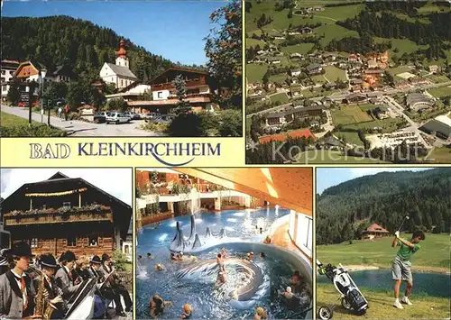 Bad Kleinkirchheim Kaernten Ortsansicht Fliegeraufnahme Trachtengruppe Hallenbad Golfplatz Kat. Bad Kleinkirchheim