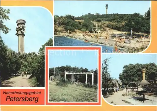 Petersberg Eisenberg Fernsehturm Bergbad Pavillon HO Gaststaette Waldschenke Kat. Petersberg Eisenberg