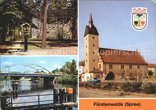 Fuerstenwalde Spree Heimat Tiergarten An der Spree Bruecke der Thaelmann Pioniere Rathaus Kat. Fuerstenwalde