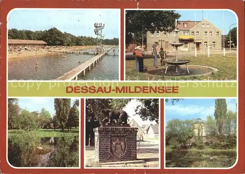 Dessau Rosslau Strandbad Adria Konsum Klubgaststaette Scholitzer See Gedenkstein fuer Markgraf Gero Napoleonsturm Kat. Dessau Rosslau