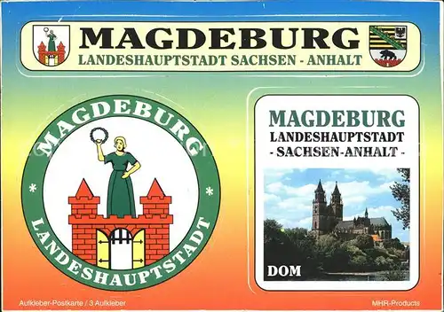 Magdeburg Dom Aufkleber Postkarte Kat. Magdeburg