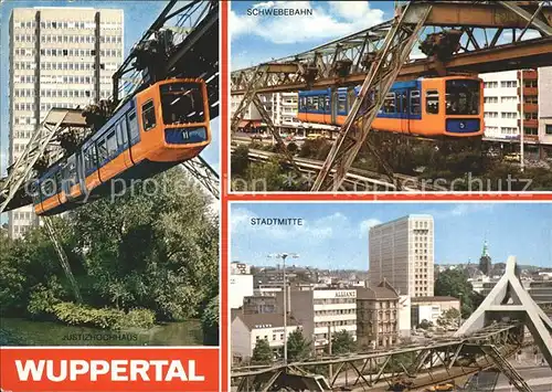 Wuppertal Justizhochhaus Schwebebahn Stadtmitte Kat. Wuppertal