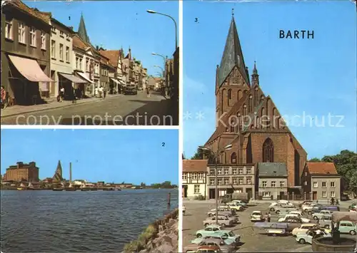Barth Ernst Thaelmann Str Blick von der Mole Markt Kirche Kat. Barth