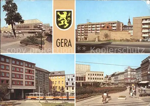 Gera Kulturhaus Histor Stadtmauer Strassenbahndurchfahrt Johannisstrasse  Kat. Gera