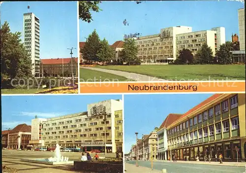 Neubrandenburg Hochhaus Karl Marx Platz Hotel Vier Tore Centrum Warenhaus Thaelmannstr Kat. Neubrandenburg