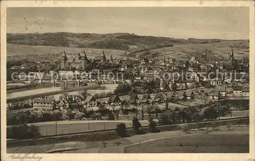 Aschaffenburg Main Blick vom Bischberg Kat. Aschaffenburg