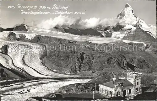 Gornergrat Zermatt Bahnhof Theodulgletscher Matterhorn Kat. Gornergrat
