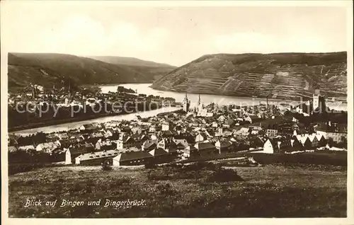 Bingen Rhein mit Bingerbrueck Kat. Bingen am Rhein