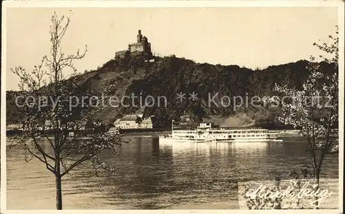 Marksburg am Rhein Fahrgastschiff Kat. Braubach