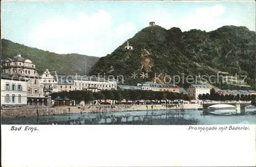 Bad Ems Promenade mit Baederlei Kat. Bad Ems