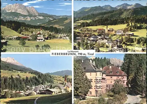 Fieberbrunn Tirol mit Wildem Kaiser Wildseeloder Leoganger Steinberge Schlosshotel Rosenegg Kat. Fieberbrunn