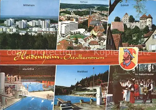 Heidenheim Brenz Mittelrain Rathaus Schloss Aquarena Waldbad Naturtheater Kat. Heidenheim an der Brenz