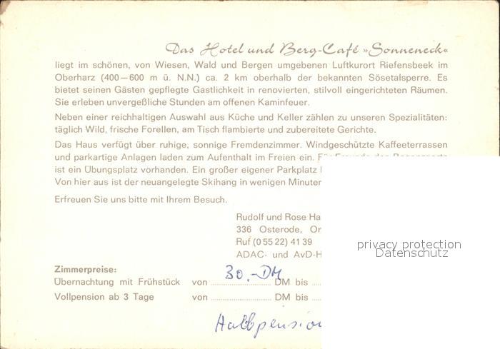 Riefensbeek Kamschlacken Hotel und Berg Cafe Sonneneck Gaststube