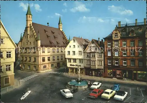 Biberach Riss Marktplatz und Rathaus Brunnen Kat. Biberach an der Riss