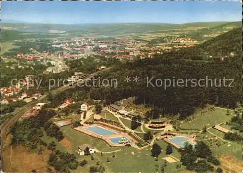 Bad Kissingen Terrassen Schwimmbad Fliegeraufnahme Kat. Bad Kissingen