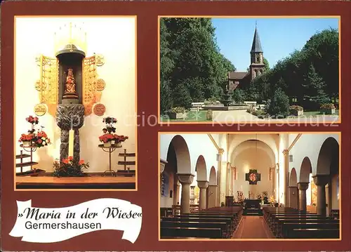 Germershausen Wallfahrtskirche Inneres Gnadenbild Maria in der Wiese Kat. Rollshausen