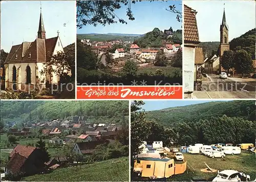 Imsweiler Kirche Gesamtansicht Glockenturm Campingplatz Kat. Imsweiler